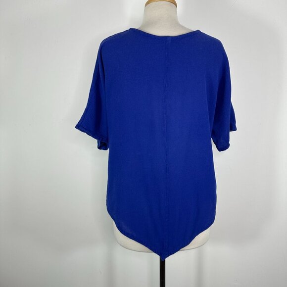 Oh My Gauze Size 2 Blue Cotton 2Pc Short Sleeve Buttons Blouse & Top Lagenlook - Picture 13 of 16